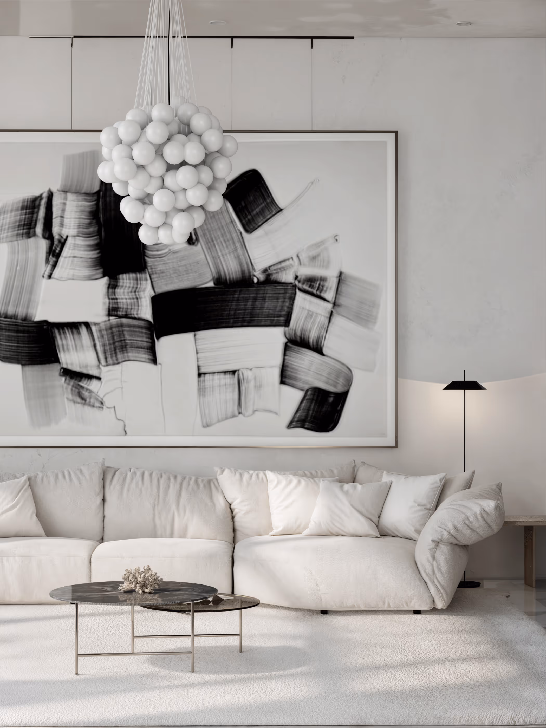 Monochromatic style living room